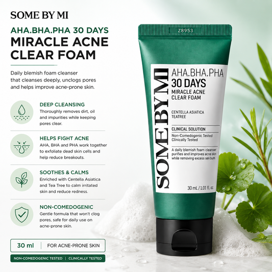 Some By Mi AHA-BHA-PHA 30 Days Miracle Acne Clear Foam – 30 ml