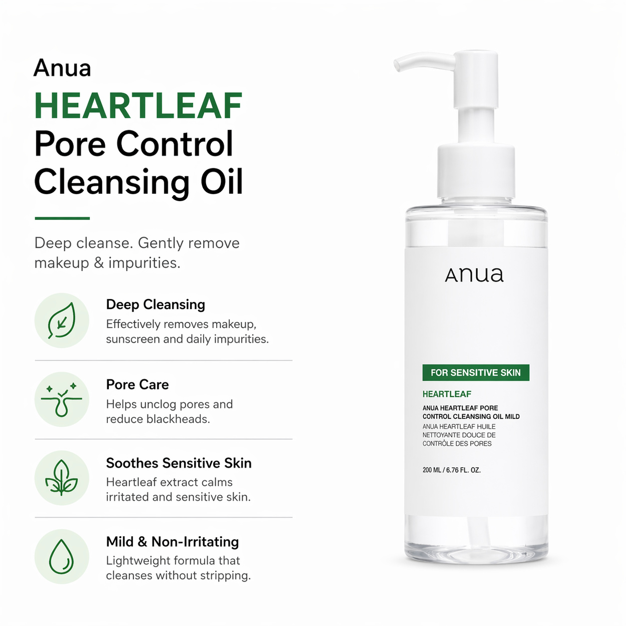 Anua Heartleaf Pore Control Cleansing Oil – 200 ml