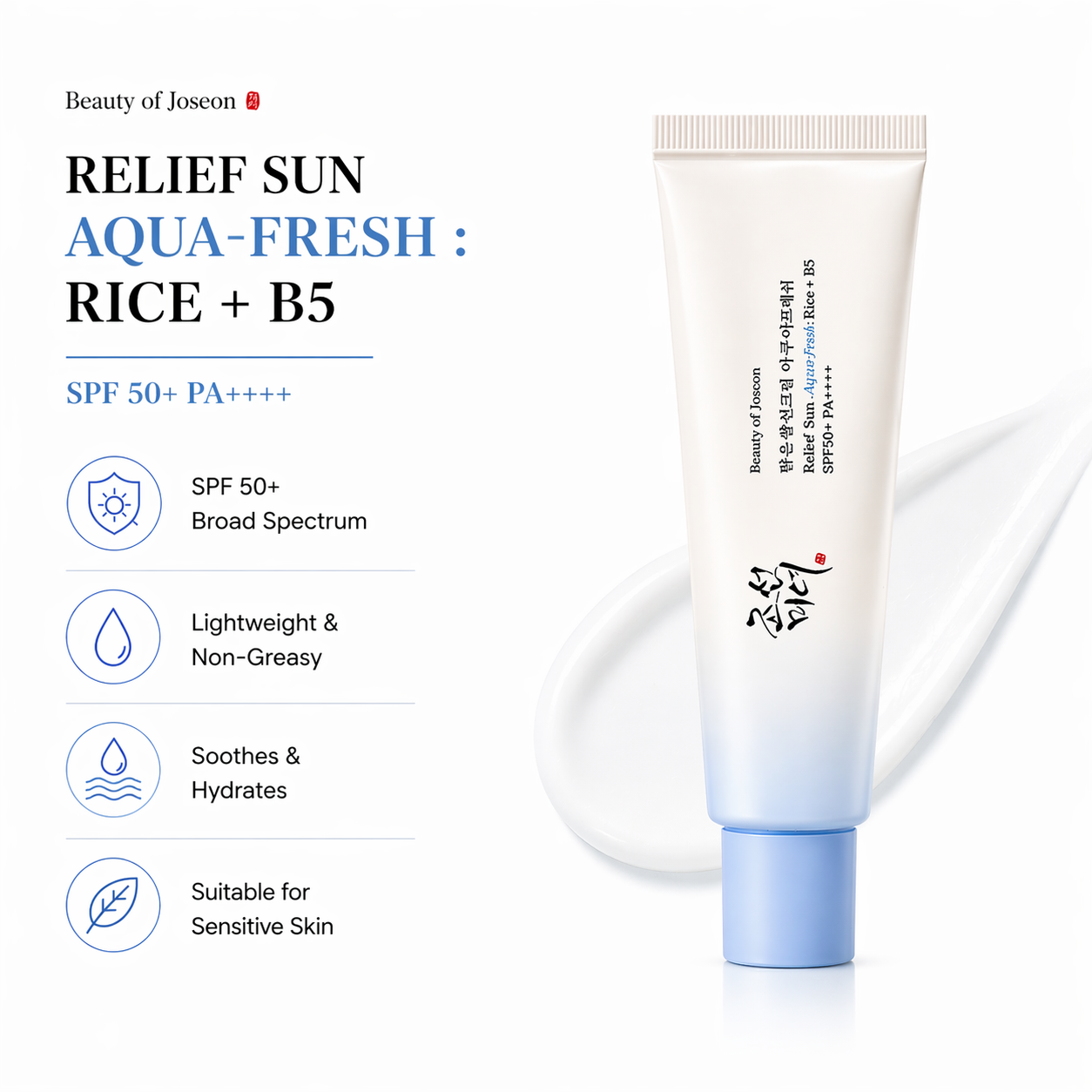 Beauty of Joseon Rice + B5 Aqua Fresh Relief Sun SPF50+ PA++++ – 50 ml