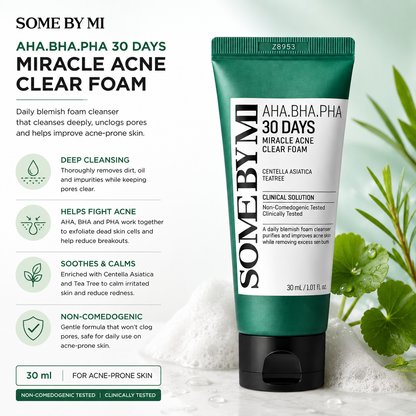 Some By Mi AHA-BHA-PHA 30 Days Miracle Acne Clear Foam – 30 ml