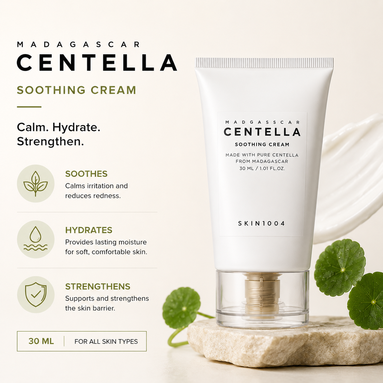Skin1004 Madagascar Centella Soothing Cream – 30 ml