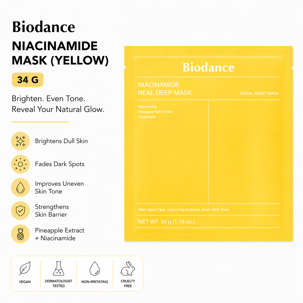 Biodance - Radiant Vita Niacinamide Real Deep Mask